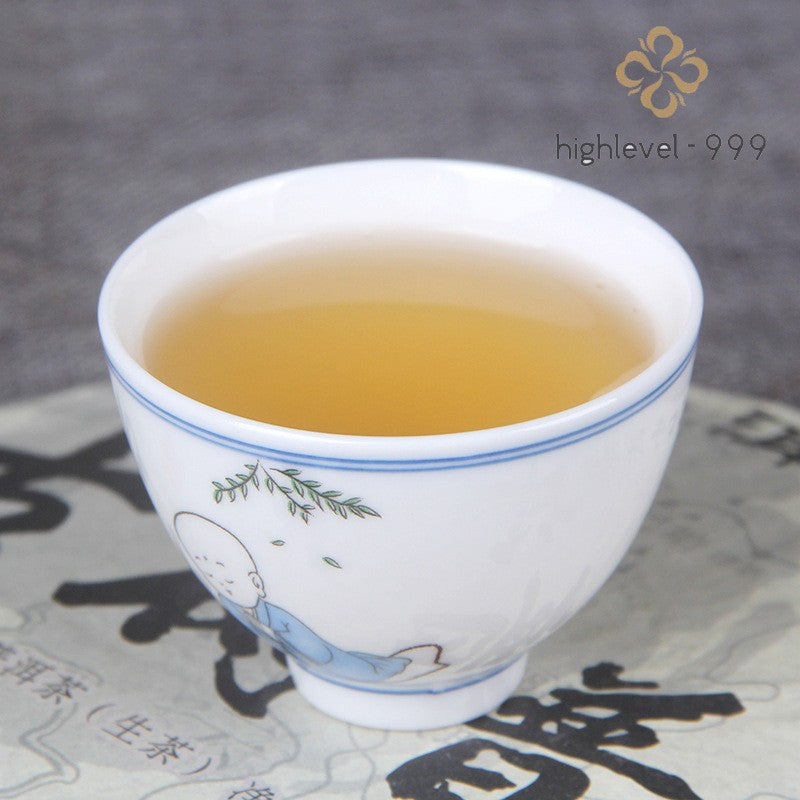 357g Raw Pu'er Tea Bingdao Golden Leaf Ancient Tree Compressed Tea Cake