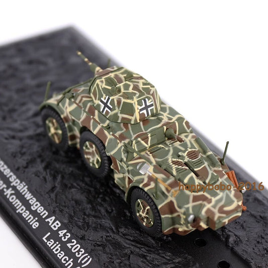 1:72 German Panzerspahwagen Armored Reconnaissance Vehicle AB43 203 Tank Model