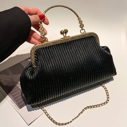 Chain Evening Bag Messenger Bag Synthetic Leather Exquisite Soft Metal Buckle