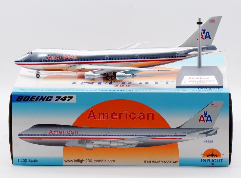 1:200 35CM InFlight American BOEING 747-100 Passenger Airplane Diecast Model