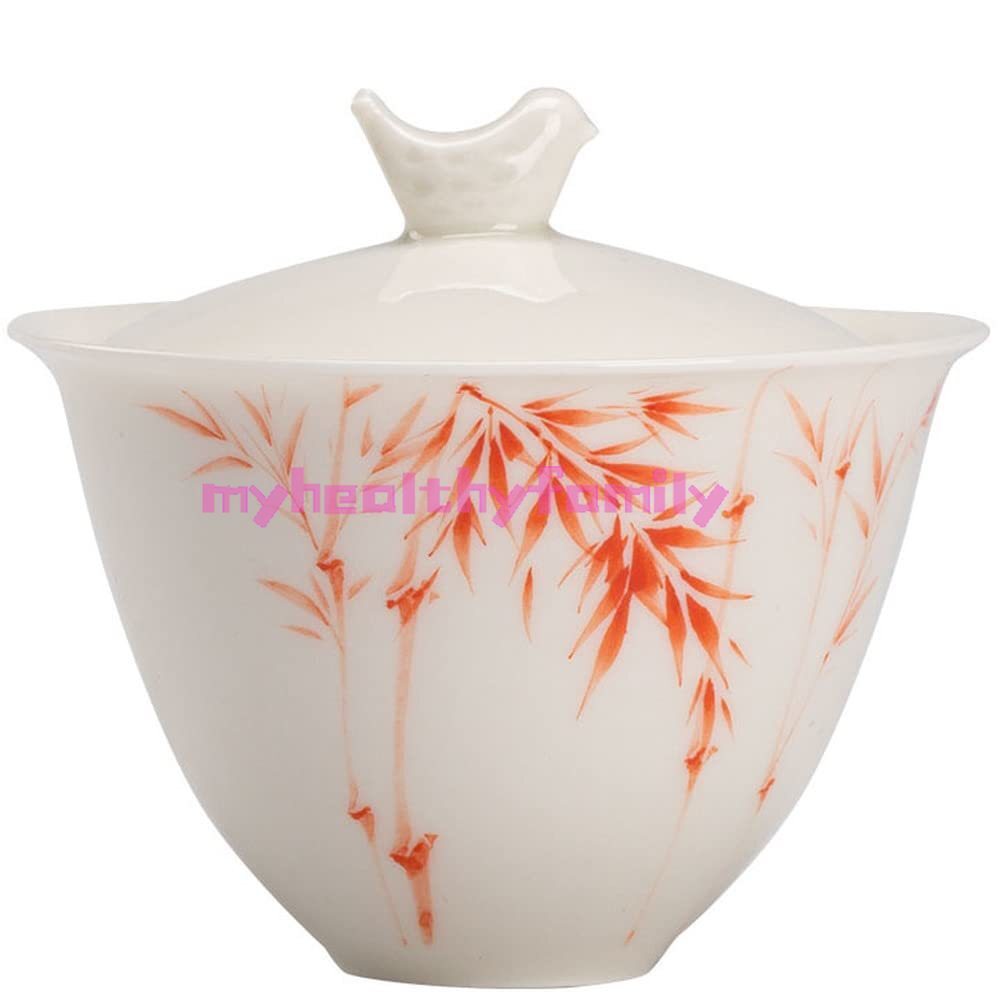 150ml Hand Ceramic Bamboo Pattern Gaiwan Bowl Kung Fu Tea Set Tureen Decorate