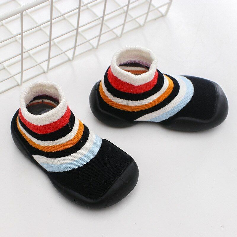Unisex Baby Shoes First Walkers Toddler Girl Soft Rubber Knit Booties Anti-slip
