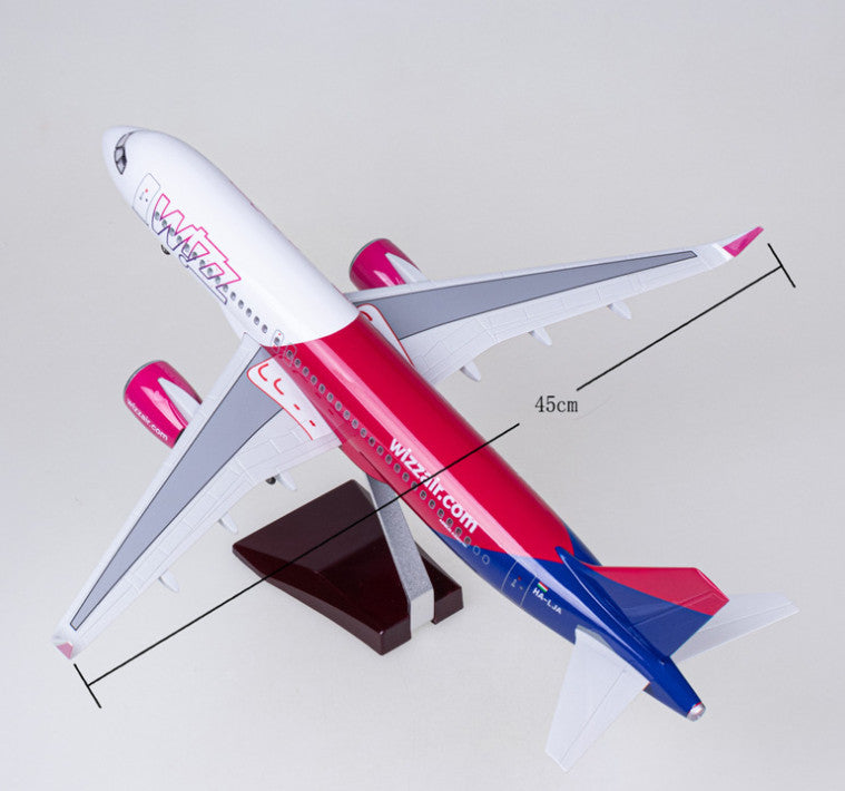 47CM 1:80 WIZZ AIRBUS A320neo Airplane Landing Gears Resin Aircraft Plane Model