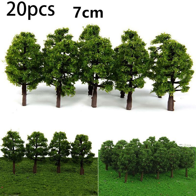 Artificial Miniature Tree 20-70Pcs Plastic Train Scenery Railroad Building Decor