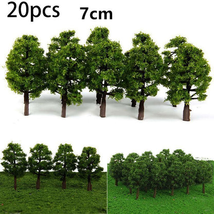 Artificial Miniature Tree 20-70Pcs Plastic Train Scenery Railroad Building Decor