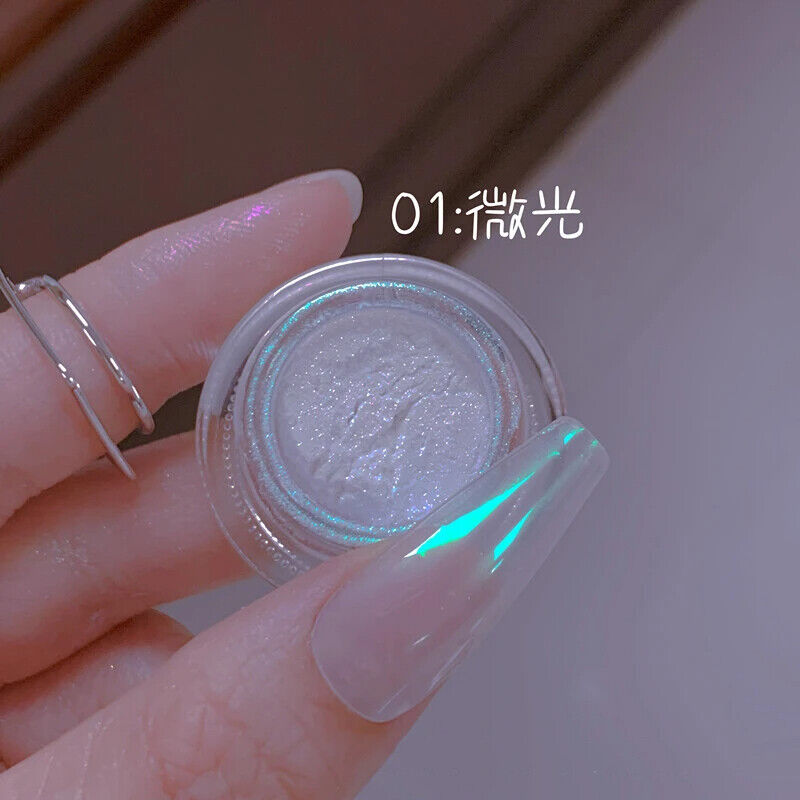 Nail Art Powder Chrome Metallic Mirror Pigments Iridescent Pearl Glitters Decors