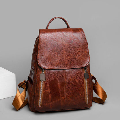 CELELA Soft Leather Backpack Women's Street Trend Wear Resistant Travel Bag