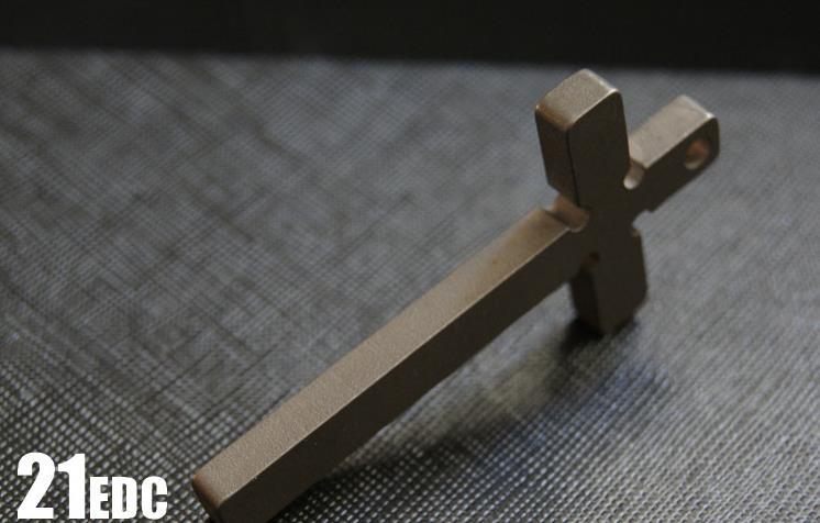 Titanium Alloy Stone Wash Thickened Cross Necklace Pendant Keyhain DIY pendant