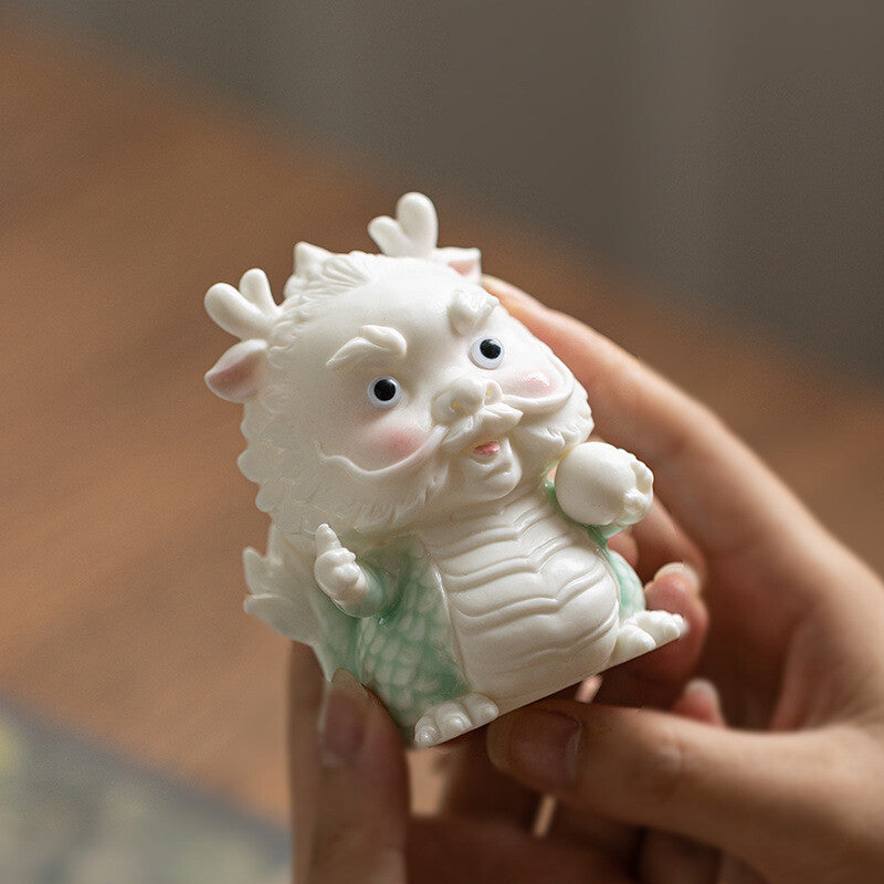 Mascot Statue Dragon Handmade Artware Porcelain Tea Pet House Warming Gift Small