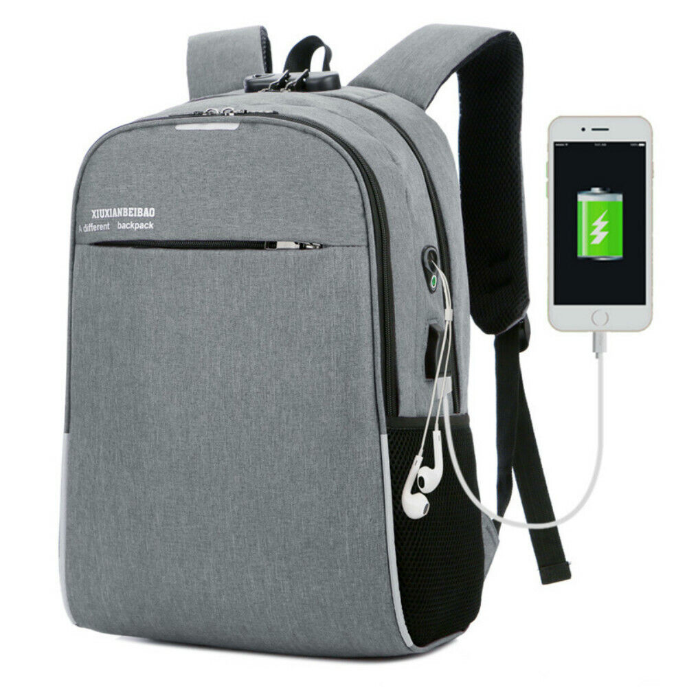 16"Laptop Men's Backpack Travel Anti-Theft USB Charging Shoulder Bag Outdoor