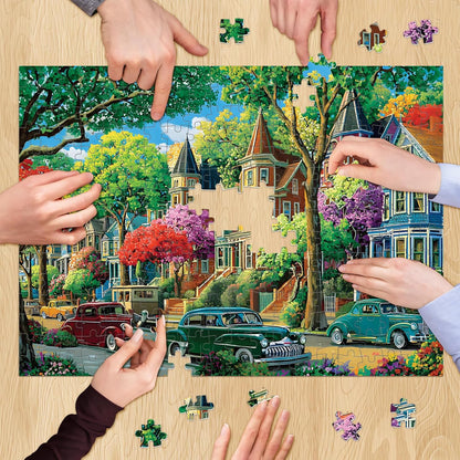 500 Piece Puzzle for Adults,Urban Street Jigsaw Puzzle for Adults Children Elder