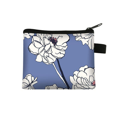 Floral Print 13.5*11 CM Cosmetic Bag Napkin Organizer Coin Card Lipstick Pouches