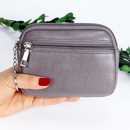 Fashion Zipper Short Wallet Bag Synthetic Leather Clutch Card Holder Coin Purses
