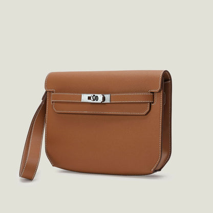 Small Flap Real Leather Belt Clutch Purse Briefcase Shoulder bag Satchel Handbag
