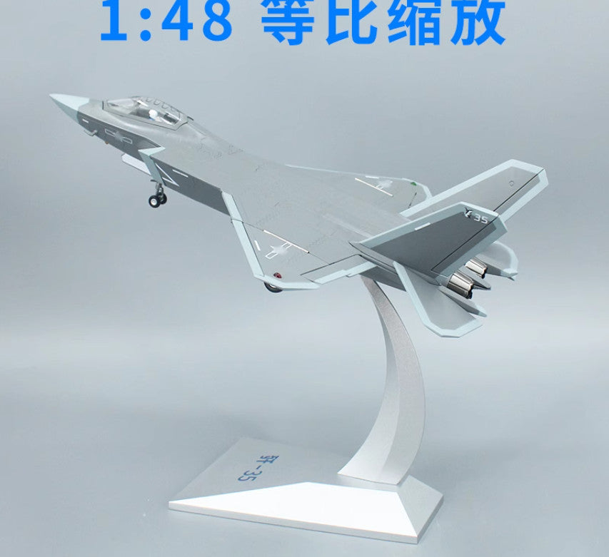 1:48 34CM J-35 Shipborne Fighter Jets Diecast Military Aircraft Airplane Model