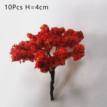 Artificial Miniature Tree 20-70Pcs Plastic Train Scenery Railroad Building Decor