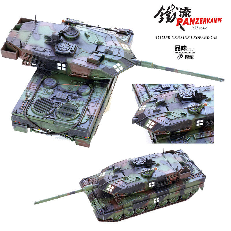 PANZERKAMPF 1/72 Leopard 2A6 Main Battle Tank Ukraine Customized Model