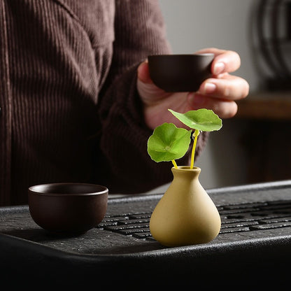 1Pc Exquisite Purple Clay Tea Pet Small Vase Decoration Mini Floral Ware