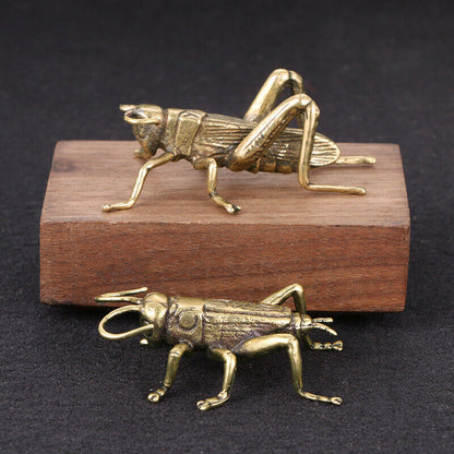 A Pair of Collectible Solid Pure Copper Brass Old Cricket Tea Pet Crafts