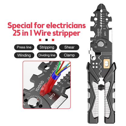 25 In 1 Wire Strippers Needle Nose Pliers Crimping Pliers Multifunctional Tool a
