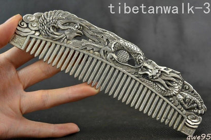 Chinese Old Decoration Collectibles Handwork Carving Dragon Comb