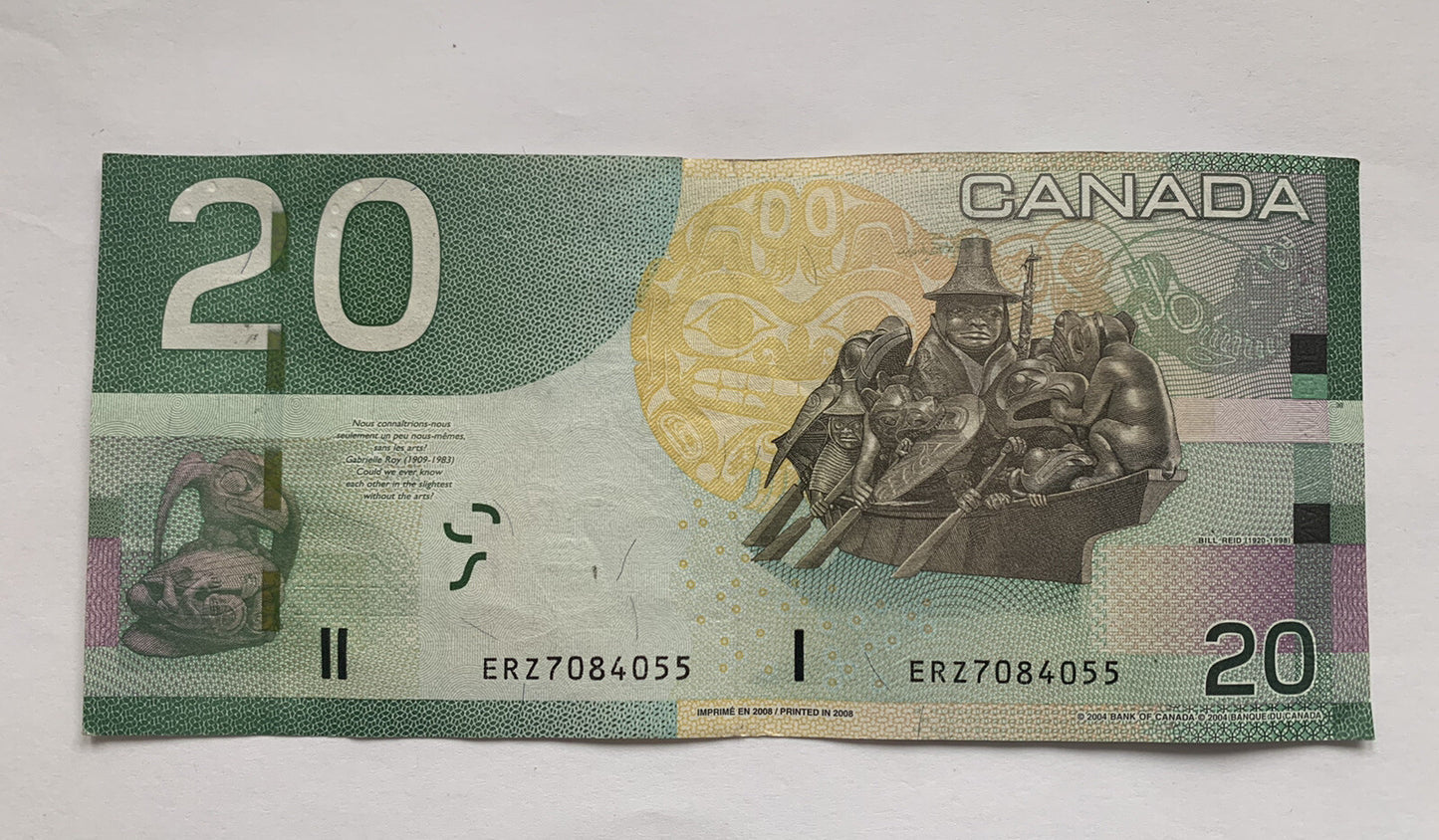 Canada 20 Dollars Banknote Queen Elizabeth II Parliament of Ottawa Haida Art