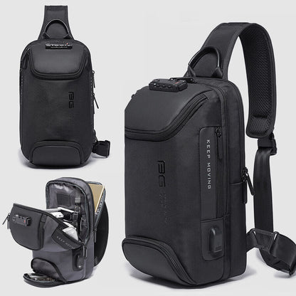 TSA Lock Charging Port Water Resistant Chest Pack Sling Bag One Strap Backpack