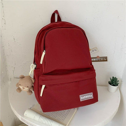Double Zipper Women Backpack Waterproof Nylon School Student Bag Travel Rucksack
