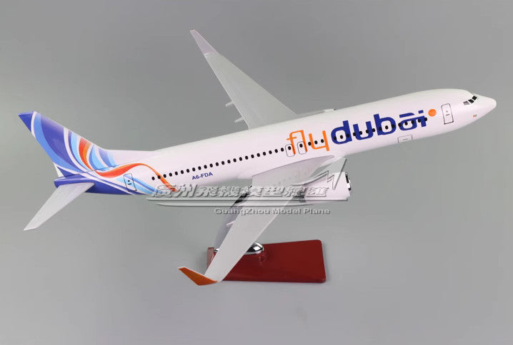 48CM Flydubai BOEING 737-800 A6-FDA Passenger Airplane Resin Aircraft Model