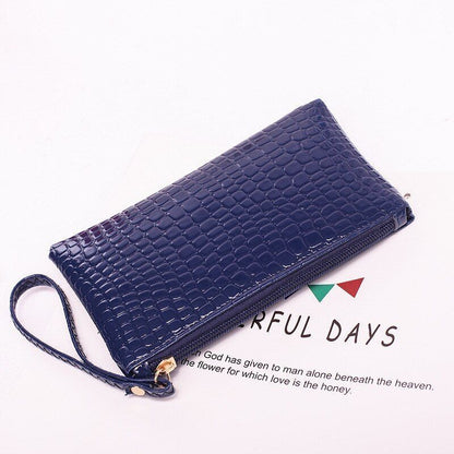 Synthetic Leather Wallet Clutch Bag Wrist Strap Handbag Cash Holder 19*11*1.5 Cm