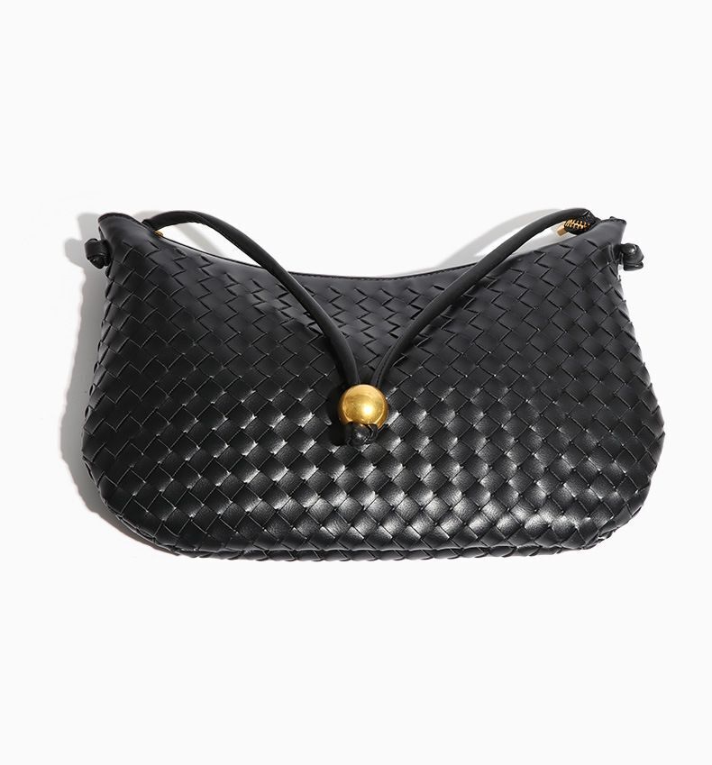 Woven Tote Handbag Soft Synthetic Leather Weave Purse Wrist Bags Shoulder Purse
