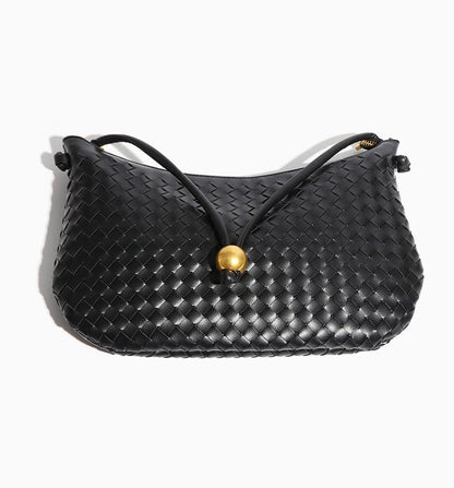 Woven Tote Handbag Soft Synthetic Leather Weave Purse Wrist Bags Shoulder Purse