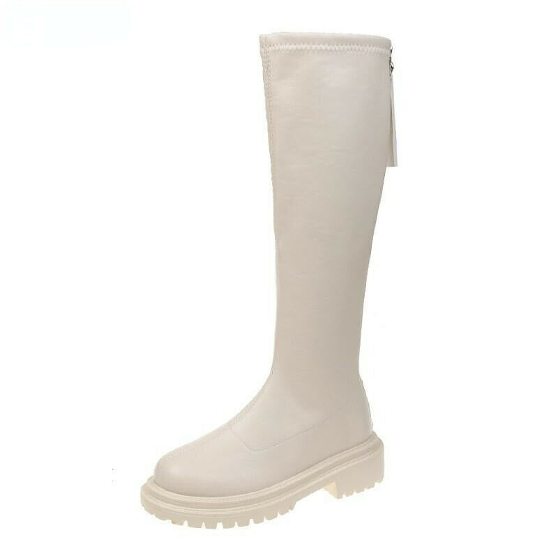 Winter 2022 Long Zip Round Toe Boots Knee High Luxury Chelsea Platform Platforms