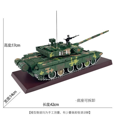 1:26 42CM China Army Type 99 Main Battle Tanks Diecast Vehicles Armor Model