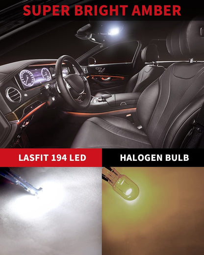 T10 LED License Plate Light Bulbs 6000K Super Bright White 168 2825 194