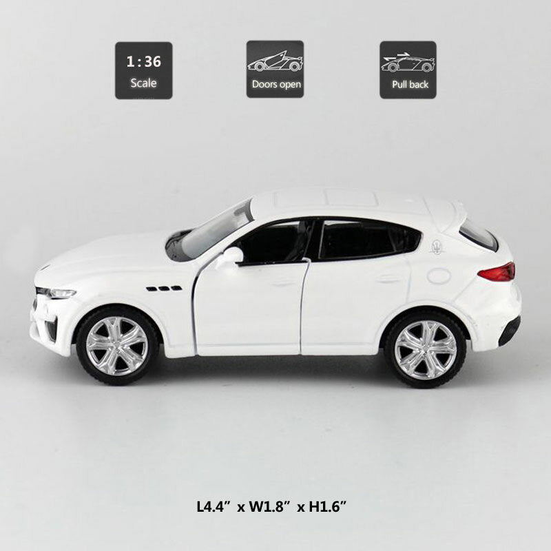 1:36 Maserati Levante GTS Model Car Diecast Toy Cars Gifts for Kids Boys White