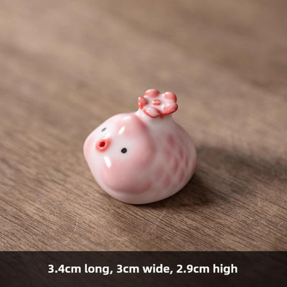 Mini Fish Ceramic Tea Pet Incense Burner 3.4cm Kung Fu TeaSet Tea Table Tea Play