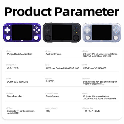 Mini Zero 28 Game Console,2.8 Inch IPS 2900mAh Battery Built in 11000 Game