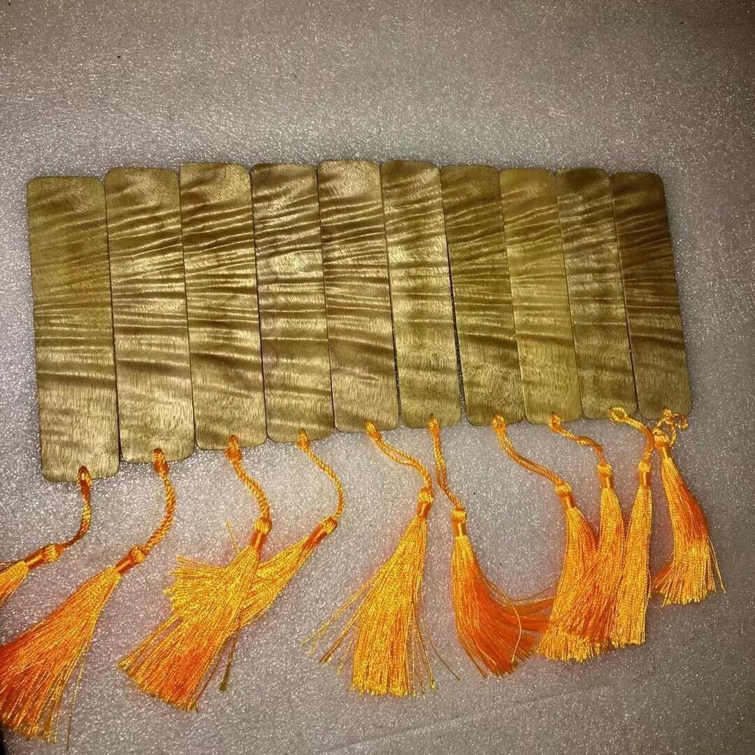 Golden Phoebe Water Ripple Bookmark Tassel Gift for Book Lovers