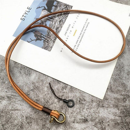 Mobile Phone Straps Cowhide Lanyards Key Leather Card Badge Neck Sling Band 50cm