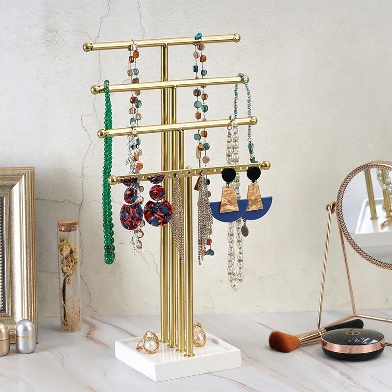 Jewelry Organizer 4 Tiers Metal Multipurpose Storage Holder Bathroom Holder Rack
