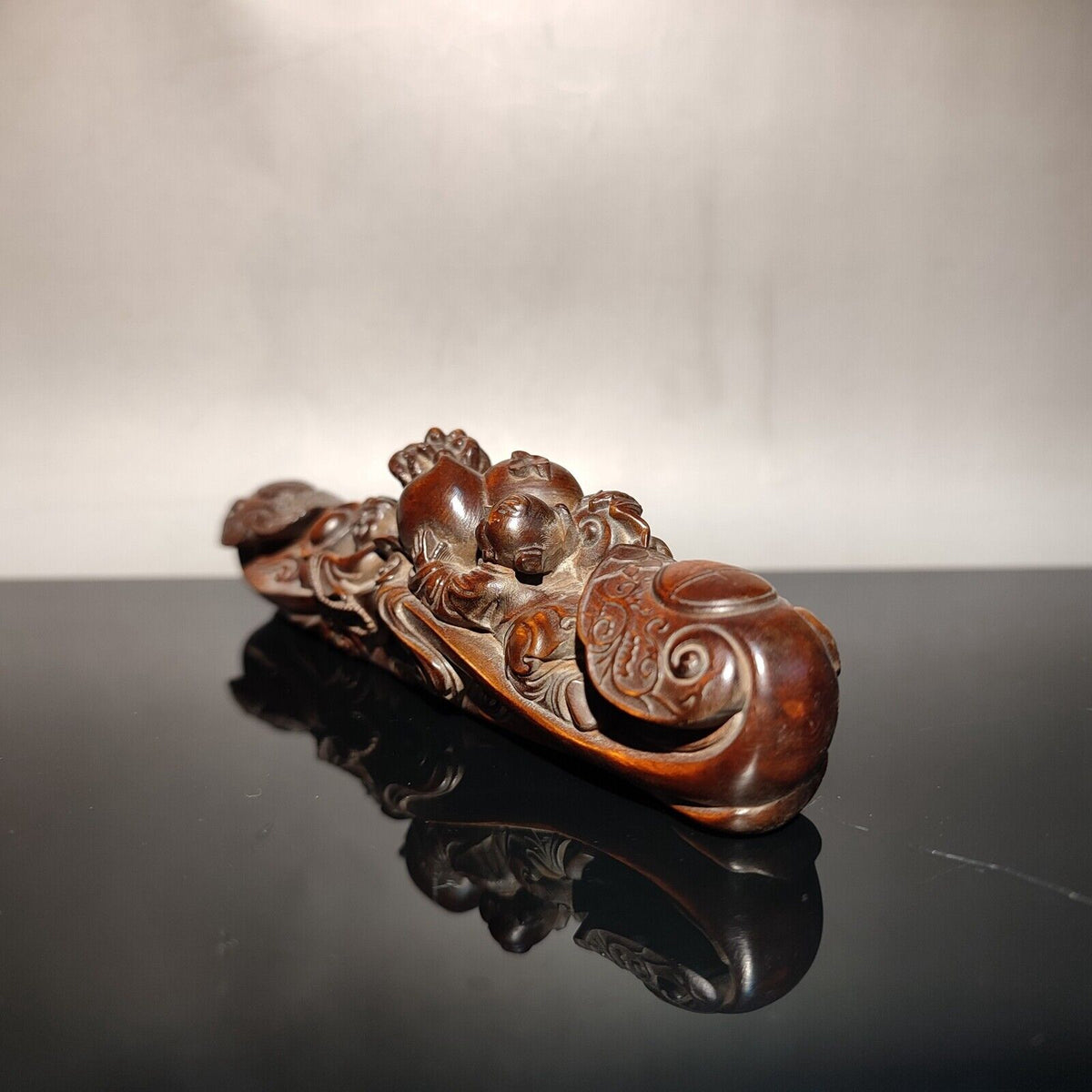 wood carving Home Arts Craft wooden decor decorative Carved ruyi gift pear fine