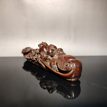 wood carving Home Arts Craft wooden decor decorative Carved ruyi gift pear fine