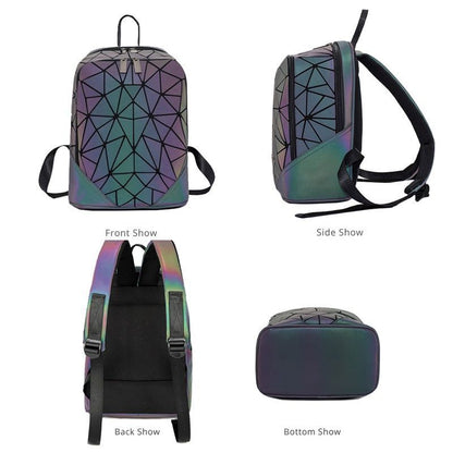 Luminous Bag Sequin Set Shoulder Bags School Backpack Holographic Purse Softback