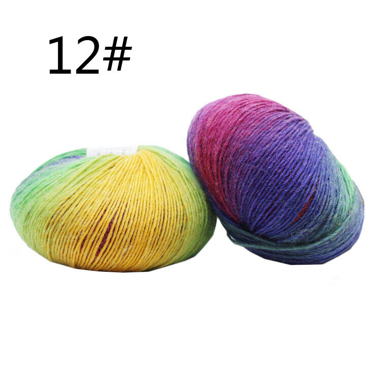 Hot Sale 50g Crochet soft Rainbow Dyeing Wool Yarn Crafts Hand Knitting Yarn
