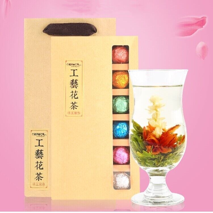 18pcs Handmade Blooming Flower Tea Blooming Tea Flowers Balls Green Tea Gift Box