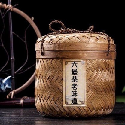 500g Premium Liu Bao Tea Guangxi Fragrant Wuzhou black Tea Dark Tea with Basket