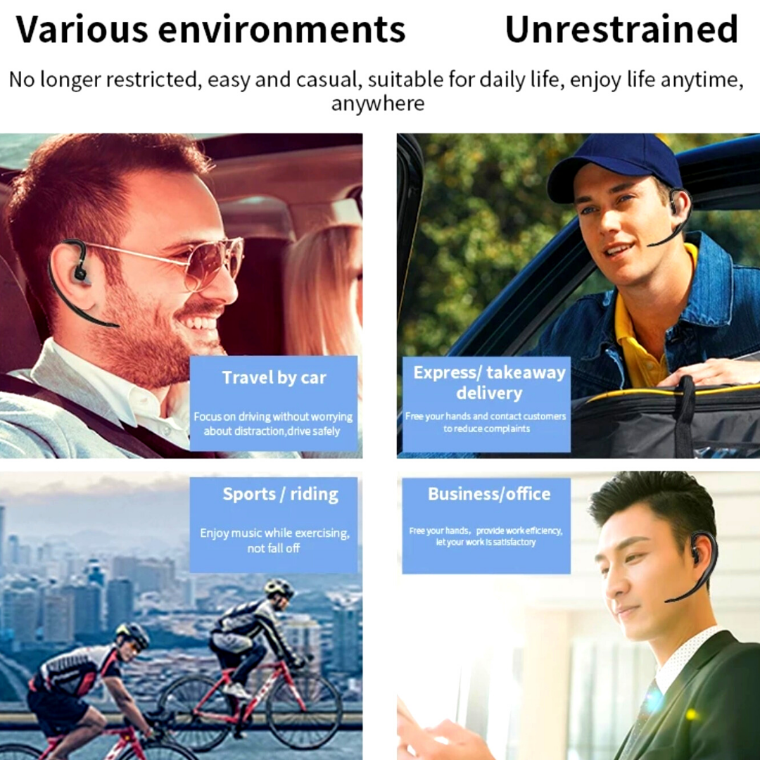 Rare Wireless Bluetooth Handsfree Earphone Earbud Trucker For Smart Phone Tablet