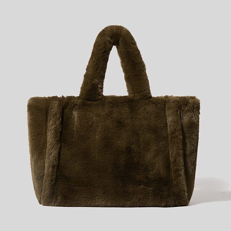 Women's Bag Fur Lady Shoulder Handbag Plush Warm Winter Bags Women