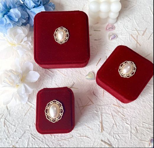 Jewelry Box Vintage Velvet Ring Pendant Bracelet Necklace Display Organizer Gift